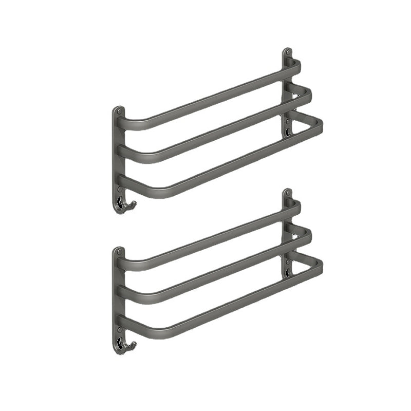 Frendorf | 2-teiliges modernes Badzubehörset aus Aluminium mattgrau Handtuchstange