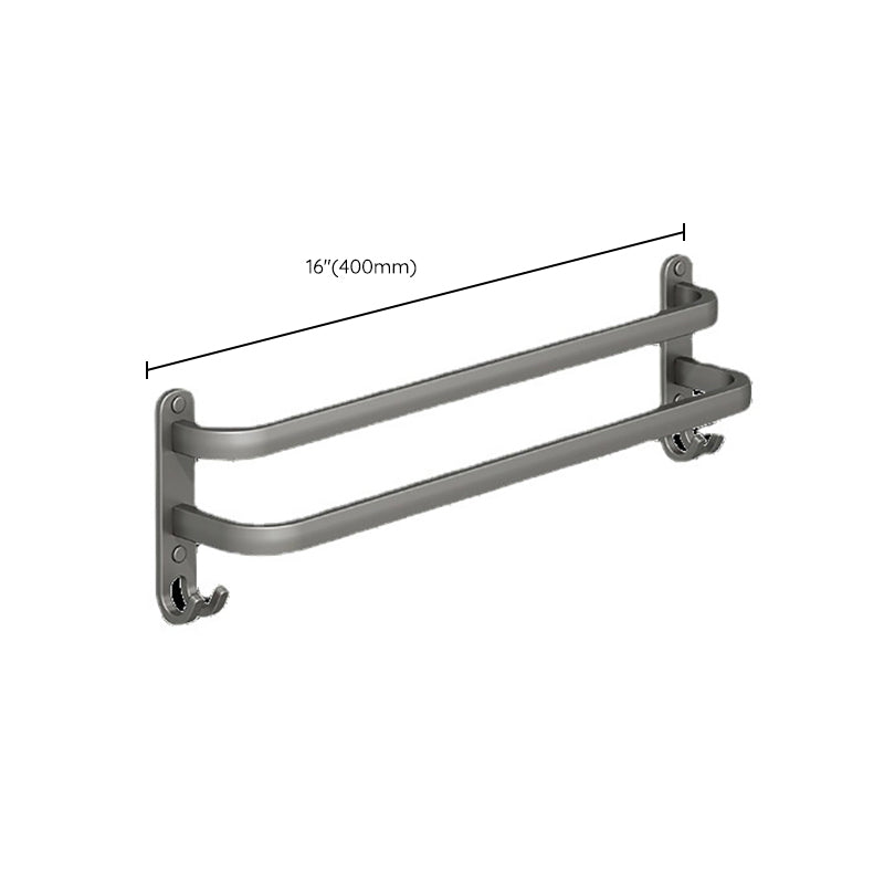 Frendorf | 2-teiliges modernes Badzubehörset aus Aluminium mattgrau Handtuchstange