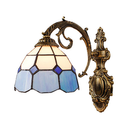 Frendorf | Blaue Glas Wandbeleuchtung Barockstil 1 Licht Innenwandleuchte für Flur