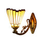 Frendorf | Missie stijl mini wandlamp met glas in lood 1 lichteenheid wandgemonteerd lamp met gebogen arm in beige