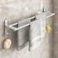 Frendorf | Chrome/Schwarz Klassisches Badezimmerzubehör Set Modernes Bade-Regal/Handtuchstange & Papierhalter