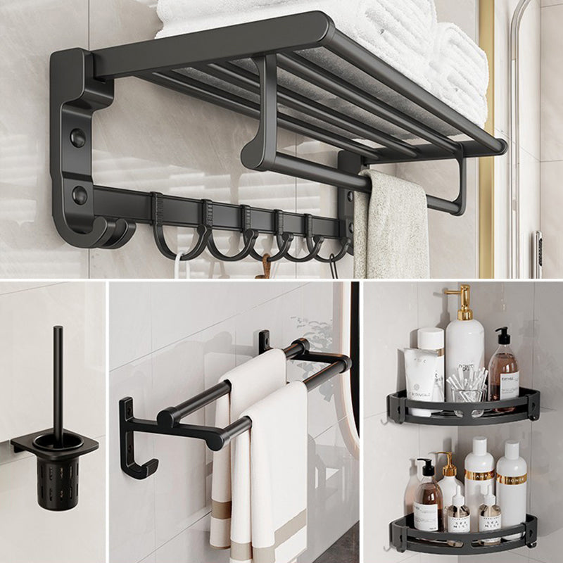 Frendorf | Chrome/Schwarz Klassisches Badezimmerzubehör Set Modernes Bade-Regal/Handtuchstange & Papierhalter