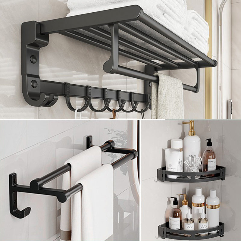 Frendorf | Chrome/Schwarz Klassisches Badezimmerzubehör Set Modernes Bade-Regal/Handtuchstange & Papierhalter