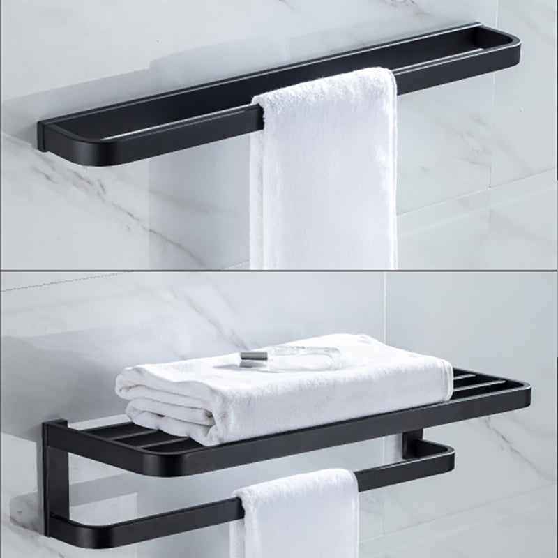 Frendorf | Modern Classic Badzubehörset aus Edelstahl Matt Schwarz Bademantelhaken/Handtuchring Bar