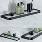 Frendorf | Modern Classic Badzubehörset aus Edelstahl Matt Schwarz Bademantelhaken/Handtuchring Bar