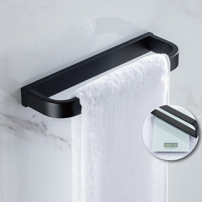 Frendorf | Modern Classic Badzubehörset aus Edelstahl Matt Schwarz Bademantelhaken/Handtuchring Bar