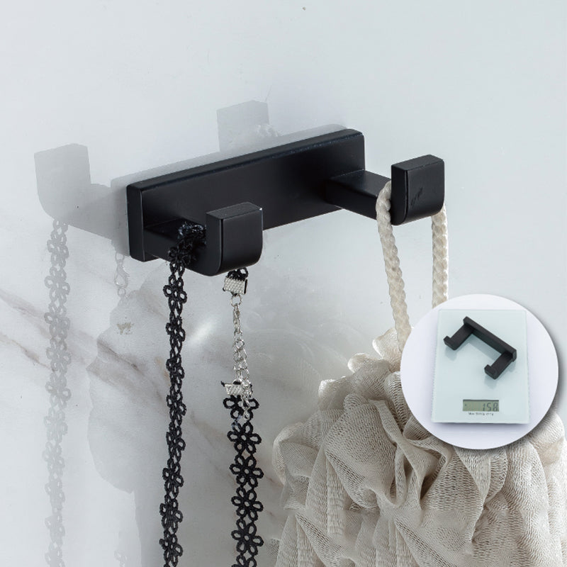 Frendorf | Modern Classic Badzubehörset aus Edelstahl Matt Schwarz Bademantelhaken/Handtuchring Bar