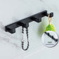 Frendorf | Modern Classic Badzubehörset aus Edelstahl Matt Schwarz Bademantelhaken/Handtuchring Bar