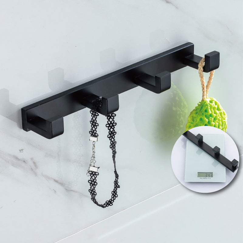 Frendorf | Modern Classic Badzubehörset aus Edelstahl Matt Schwarz Bademantelhaken/Handtuchring Bar