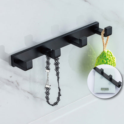 Frendorf | Modern Classic Badzubehörset aus Edelstahl Matt Schwarz Bademantelhaken/Handtuchring Bar