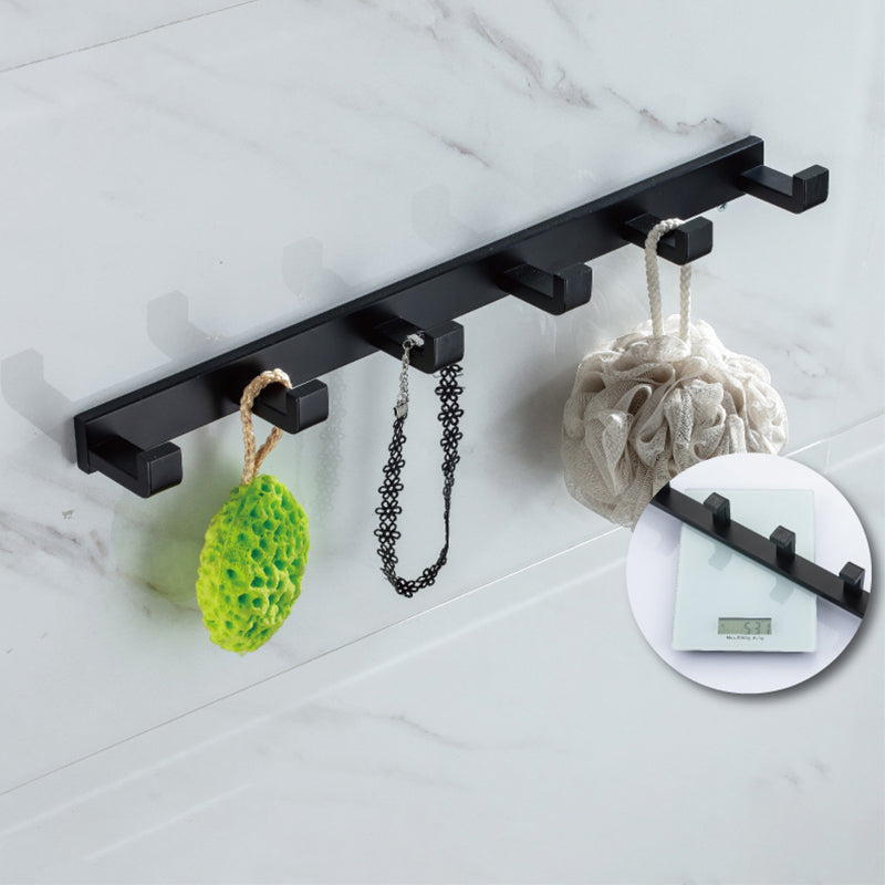 Frendorf | Modern Classic Badzubehörset aus Edelstahl Matt Schwarz Bademantelhaken/Handtuchring Bar