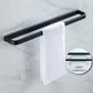 Frendorf | Modern Classic Badzubehörset aus Edelstahl Matt Schwarz Bademantelhaken/Handtuchring Bar
