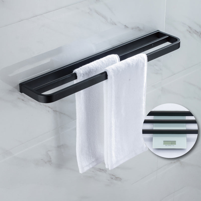 Frendorf | Modern Classic Badzubehörset aus Edelstahl Matt Schwarz Bademantelhaken/Handtuchring Bar