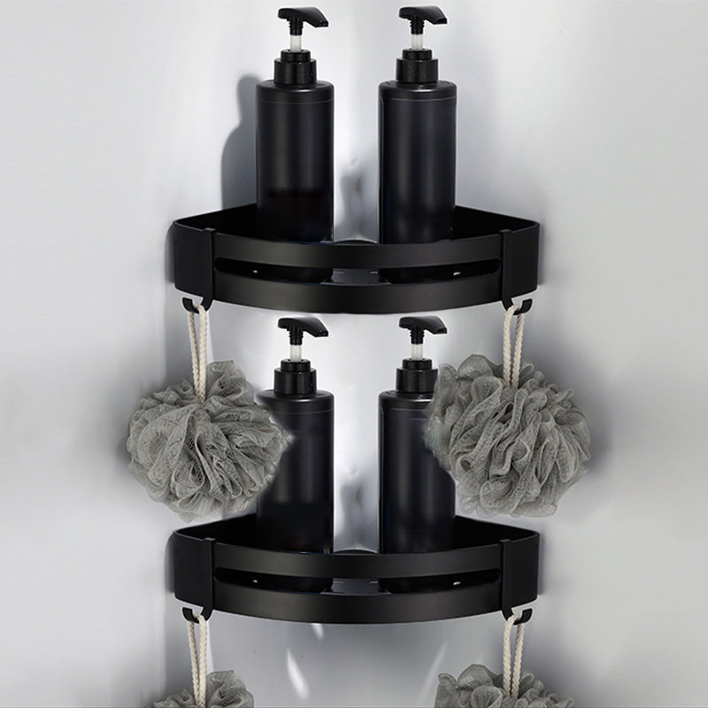 Frendorf | Zeitgemäßes Badezimmerzubehör-Set Schwarze Oberfläche Bademantelhaken/Handtuchring Bar
