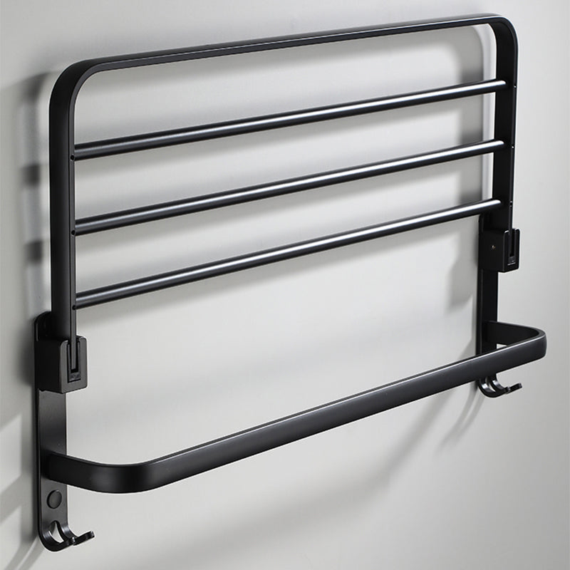Frendorf | Zeitgemäßes Badezimmerzubehör-Set Schwarze Oberfläche Bademantelhaken/Handtuchring Bar