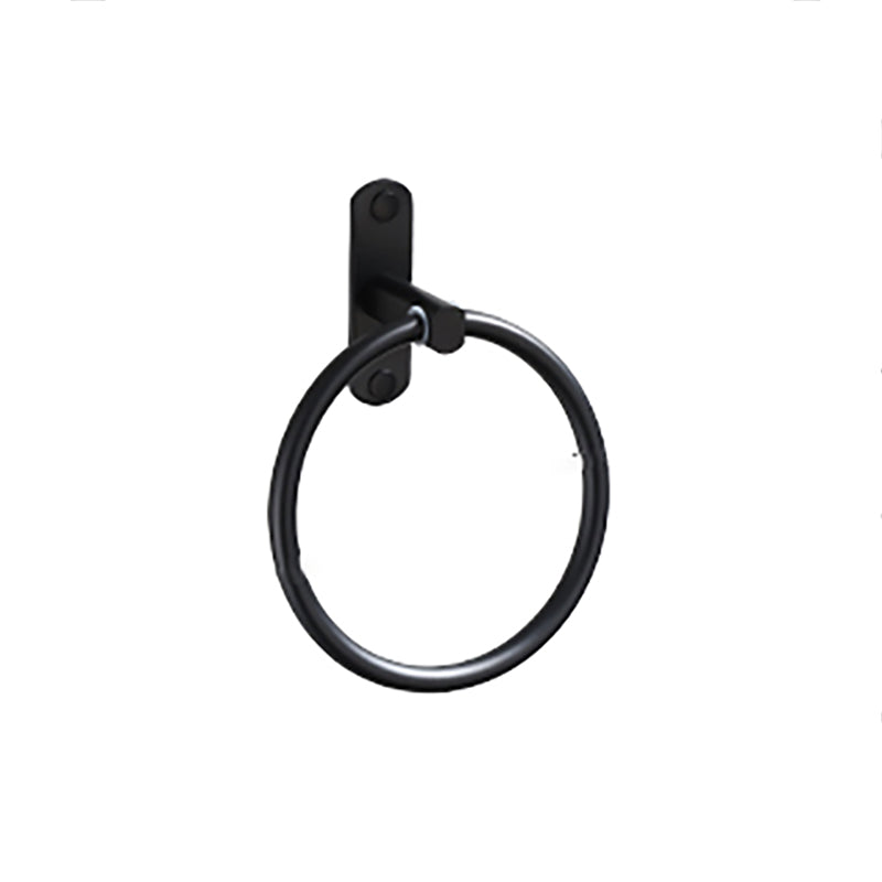Frendorf | Zeitgemäßes Badezimmerzubehör-Set Schwarze Oberfläche Bademantelhaken/Handtuchring Bar