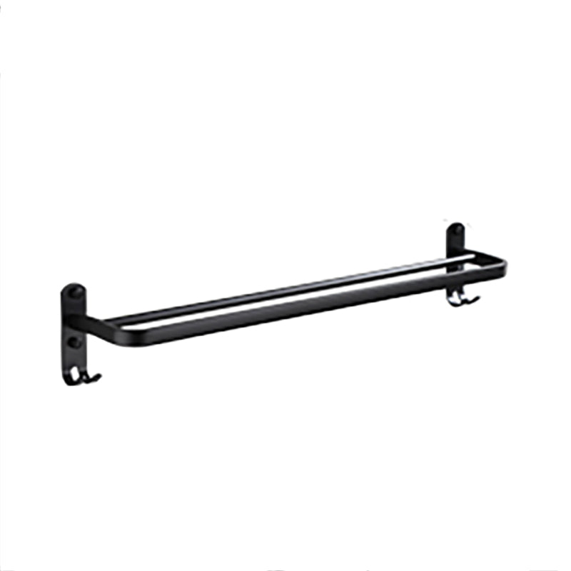Frendorf | Zeitgemäßes Badezimmerzubehör-Set Schwarze Oberfläche Bademantelhaken/Handtuchring Bar
