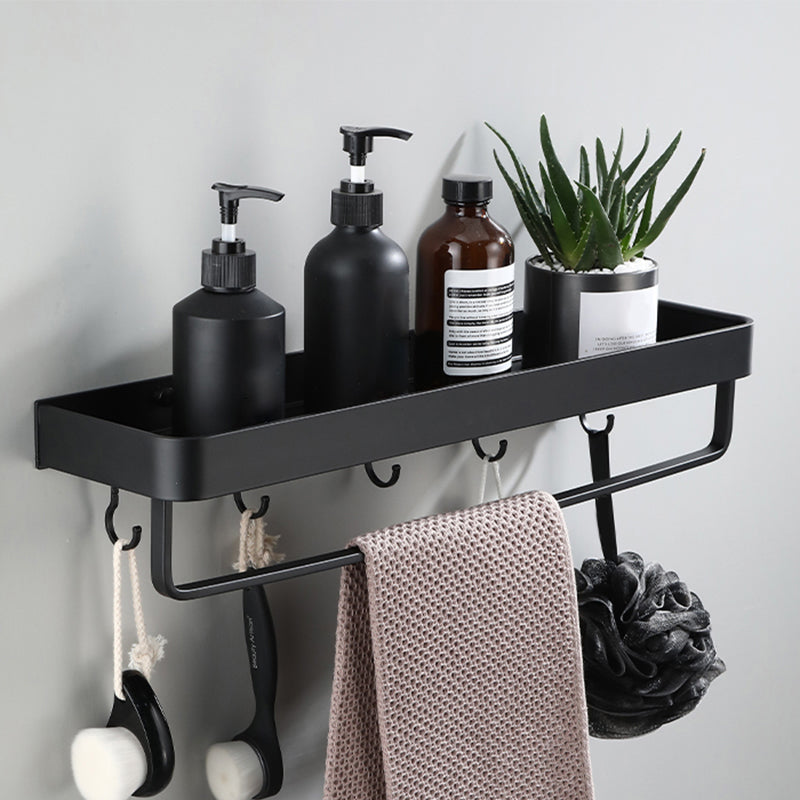 Frendorf | Zeitgemäßes Badezimmerzubehör-Set Schwarze Oberfläche Bademantelhaken/Handtuchring Bar