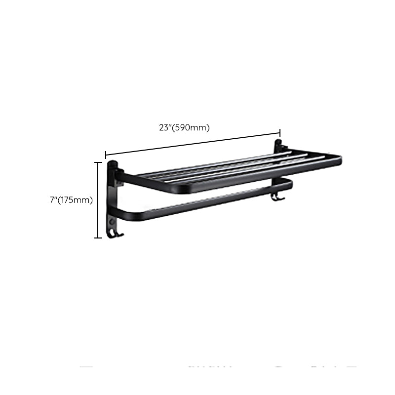 Frendorf | Zeitgemäßes Badezimmerzubehör-Set Schwarze Oberfläche Bademantelhaken/Handtuchring Bar