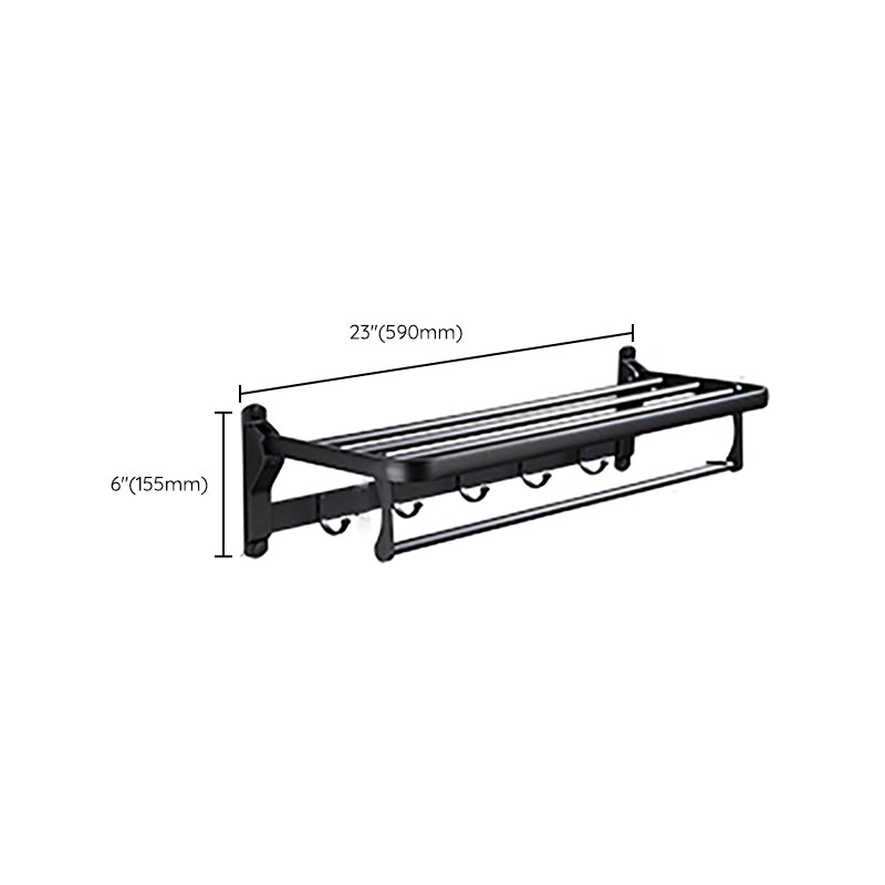 Frendorf | Zeitgemäßes Badezimmerzubehör-Set Schwarze Oberfläche Bademantelhaken/Handtuchring Bar