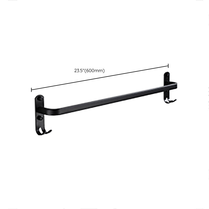Frendorf | Zeitgemäßes Badezimmerzubehör-Set Schwarze Oberfläche Bademantelhaken/Handtuchring Bar