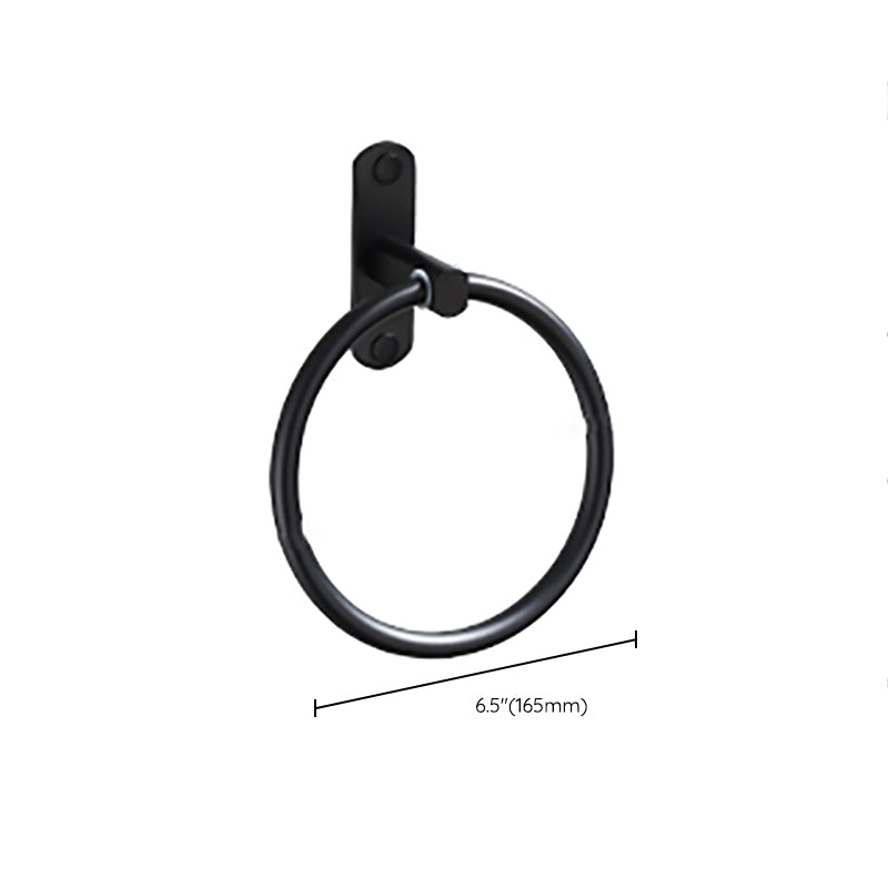 Frendorf | Zeitgemäßes Badezimmerzubehör-Set Schwarze Oberfläche Bademantelhaken/Handtuchring Bar