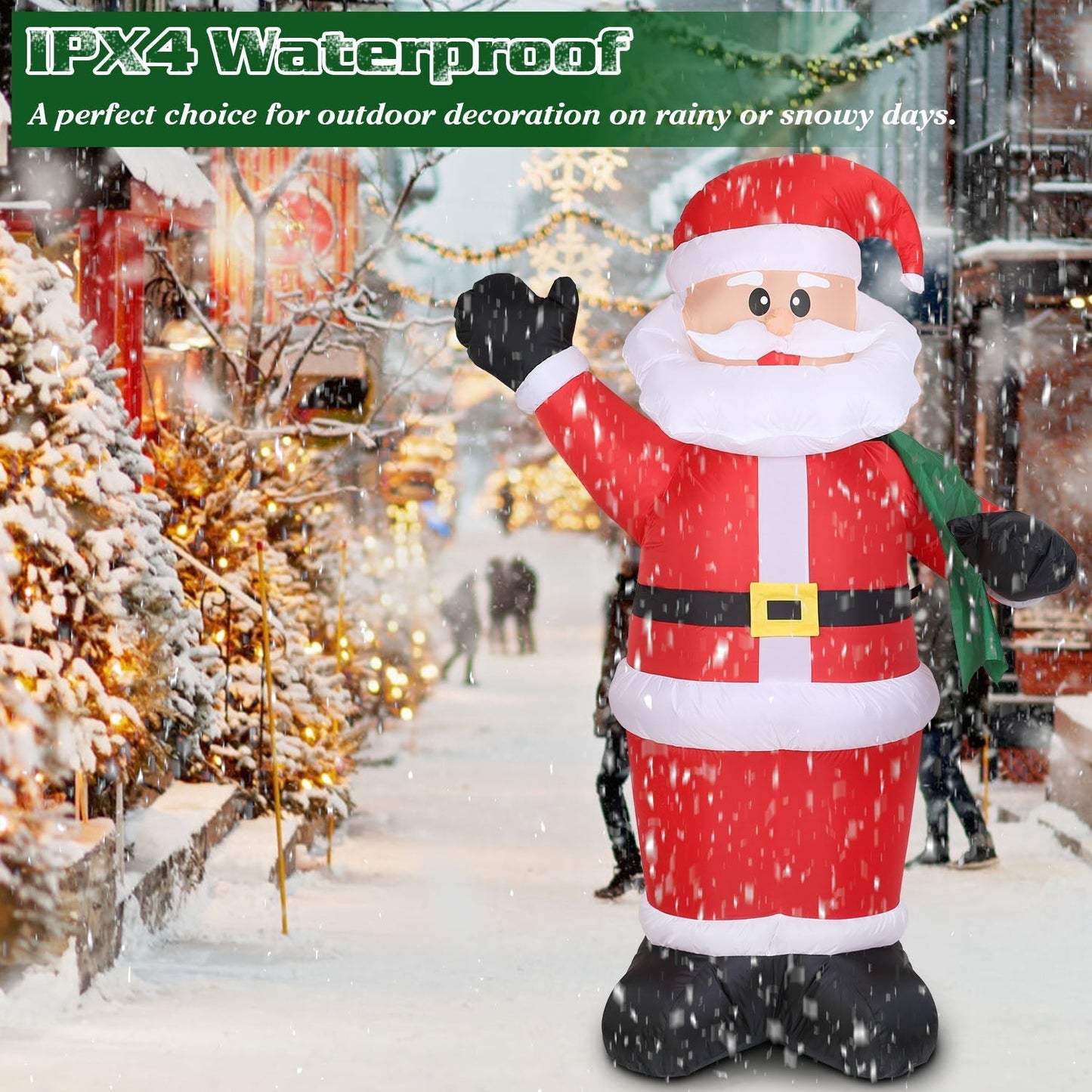 Frendorf | 6,4 Fuß aufblasbarer Weihnachts-Riesen-Santa Claus
