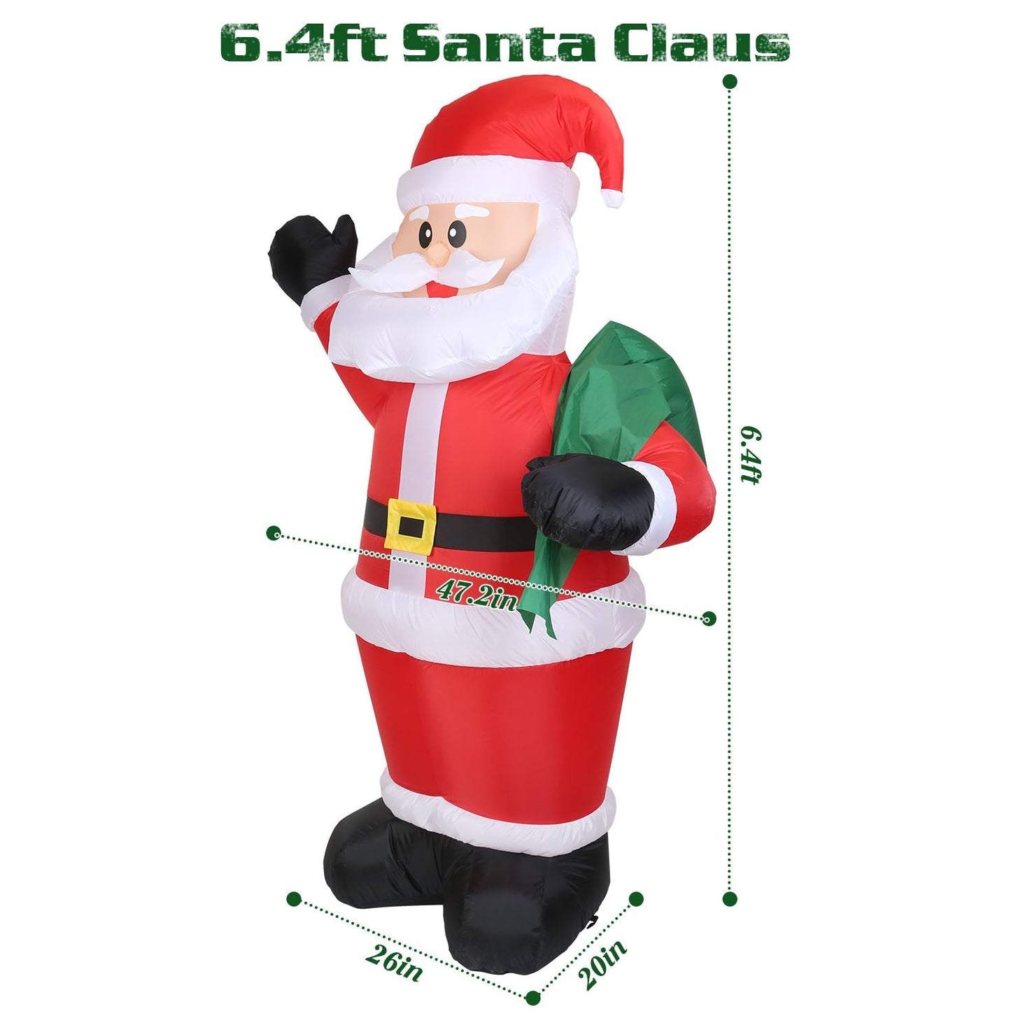 Frendorf | 6,4 Fuß aufblasbarer Weihnachts-Riesen-Santa Claus