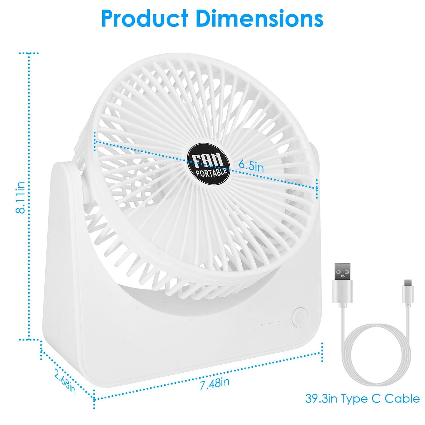 Frendorf | 6.5" Tischventilator USB-betrieben 3 Geschwindigkeiten