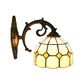 Frendorf | Gekromde Arm Wandlamp met Kom Geel Glas Schaduw 1 Licht Tiffany Wandverlichting