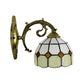 Frendorf | Gekromde Arm Wandlamp met Kom Geel Glas Schaduw 1 Licht Tiffany Wandverlichting