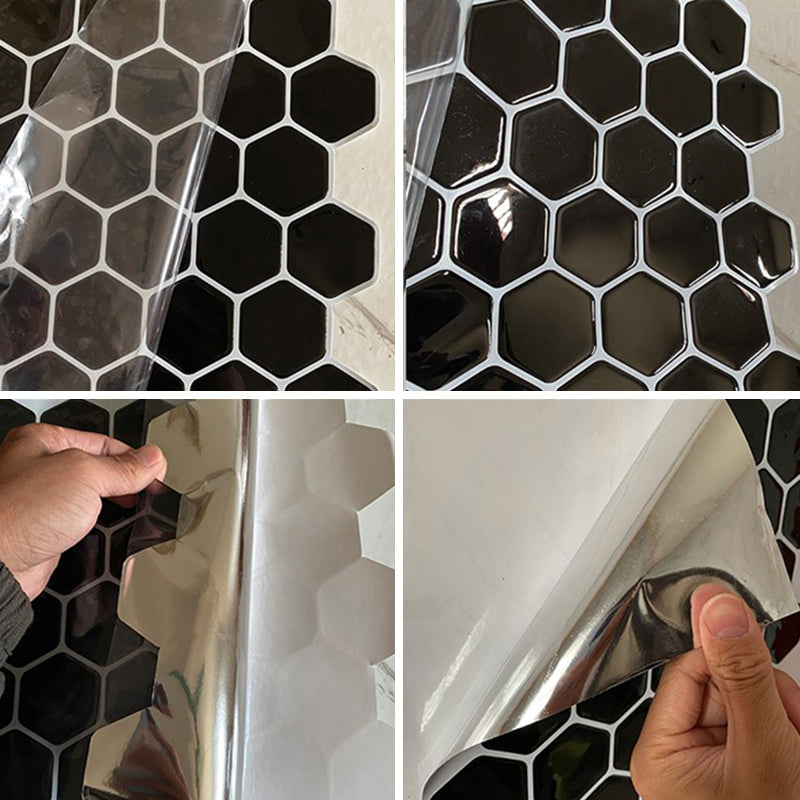 Frendorf | Hexagon Wandfliese Fettbeständiger Stahl und Küchenpapiertapete