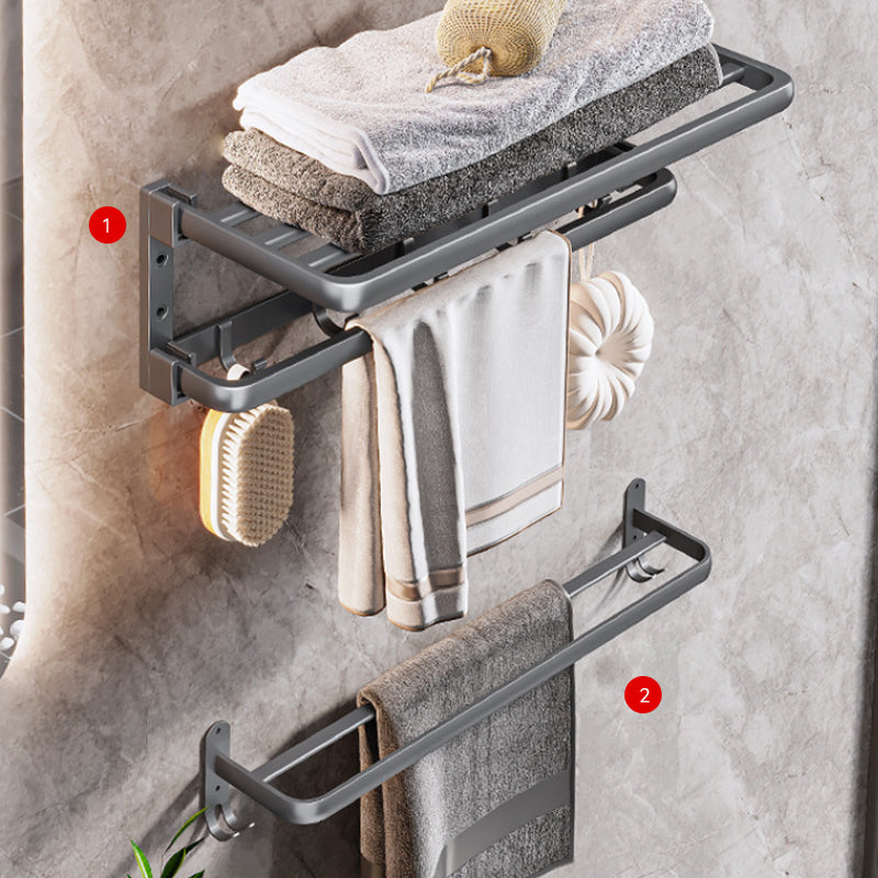 Frendorf | Moderne Badezimmer Zubehör Hardware Set Graue Handtuchstange Badregal Bad Hardware Set