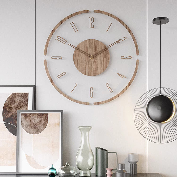 Nordic Massivholz Stille Wanduhr 14 Zoll