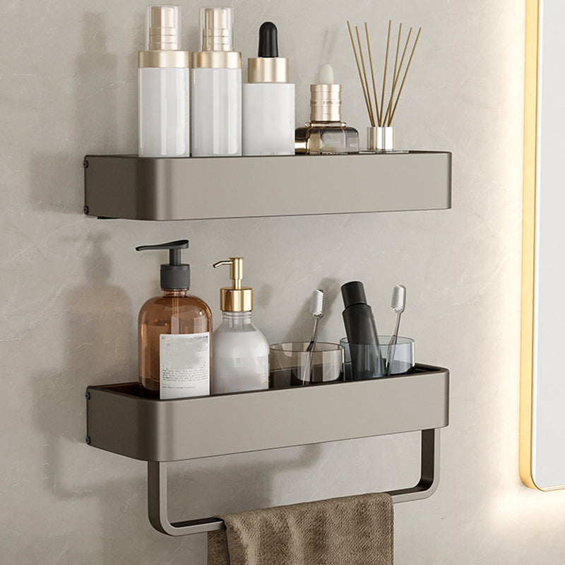 Frendorf | Zeitgemäßes Aluminium Badezimmer Zubehörset Graue Badablage