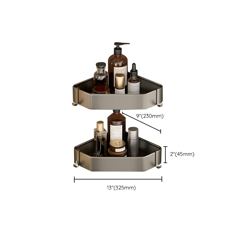 Frendorf | Zeitgemäßes Aluminium Badezimmer Zubehörset Graue Badablage