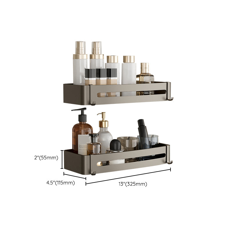 Frendorf | Zeitgemäßes Aluminium Badezimmer Zubehörset Graue Badablage