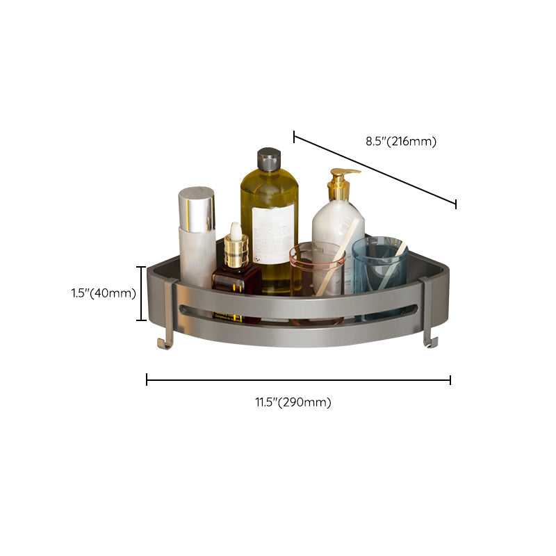 Frendorf | Zeitgemäßes Aluminium Badezimmer Zubehörset Graue Badablage