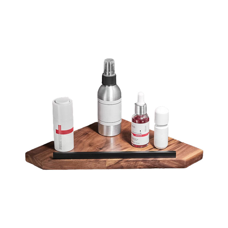 Frendorf | Holz- & Aluminium Badezimmerset Braun Badezimmerzubehörset