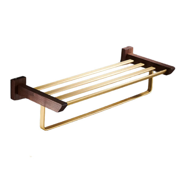 Frendorf | Traditionelles Badezimmer-Zubehörset Badregal Papierhalter Gold Badezimmer-Set