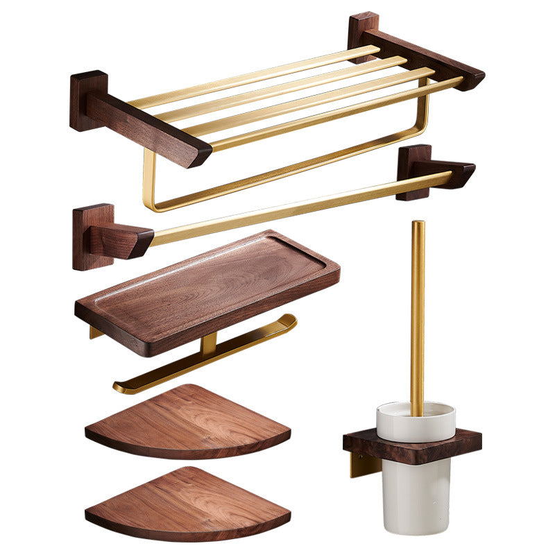 Frendorf | Traditionelles Badezimmer-Zubehörset Badregal Papierhalter Gold Badezimmer-Set