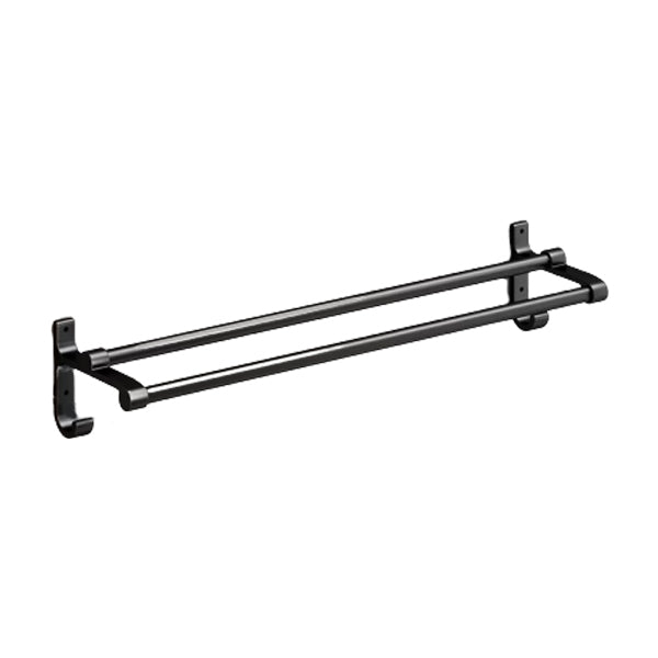 Frendorf | Klassisches Badzubehör Set in Aluminium Schwarz Finish Bademantelhaken/ Handtuchstange