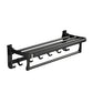 Frendorf | Klassisches Badzubehör Set in Aluminium Schwarz Finish Bademantelhaken/ Handtuchstange