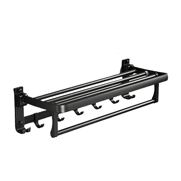 Frendorf | Klassisches Badzubehör Set in Aluminium Schwarz Finish Bademantelhaken/ Handtuchstange