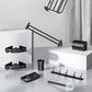 Frendorf | Klassisches Badzubehör Set in Aluminium Schwarz Finish Bademantelhaken/ Handtuchstange