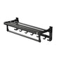 Frendorf | Klassisches Badzubehör Set in Aluminium Schwarz Finish Bademantelhaken/ Handtuchstange