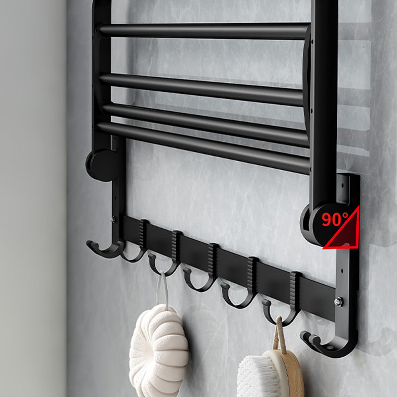 Frendorf | Klassisches Badzubehör Set in Aluminium Schwarz Finish Bademantelhaken/ Handtuchstange