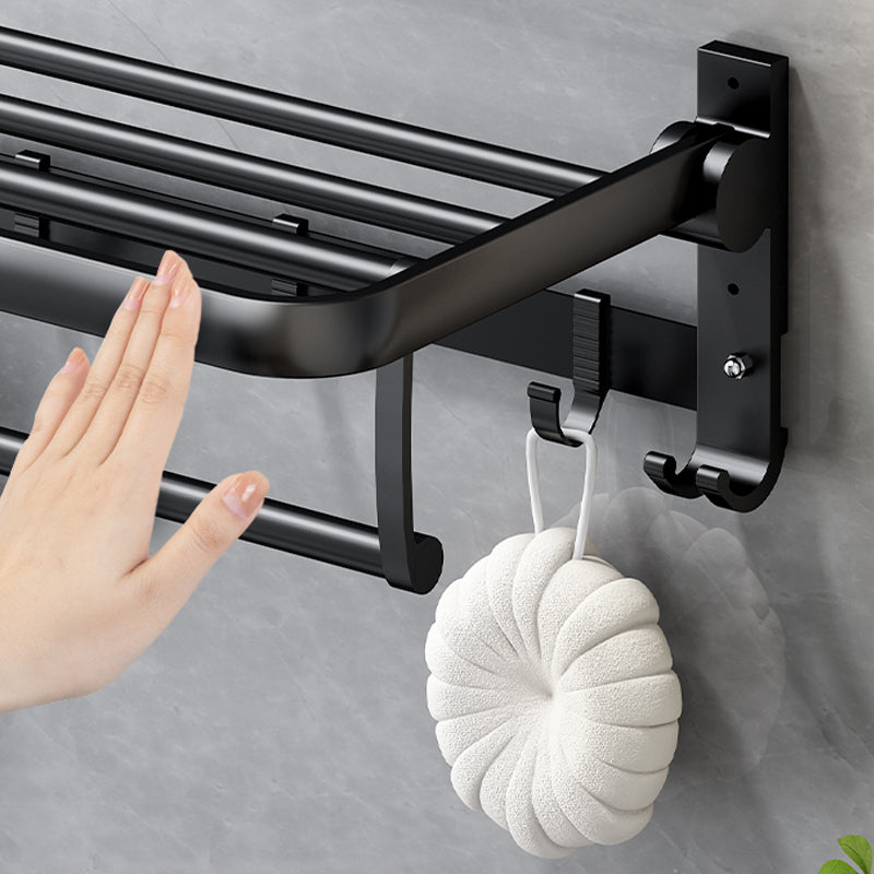 Frendorf | Klassisches Badzubehör Set in Aluminium Schwarz Finish Bademantelhaken/ Handtuchstange