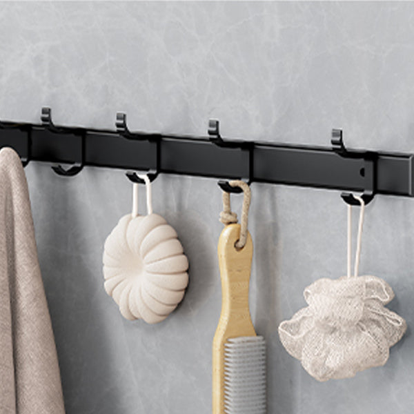 Frendorf | Klassisches Badzubehör Set in Aluminium Schwarz Finish Bademantelhaken/ Handtuchstange
