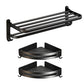 Frendorf | Klassisches Badzubehör Set in Aluminium Schwarz Finish Bademantelhaken/ Handtuchstange
